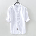 Casual Shirt Men's Solid Color Linen Cardigan