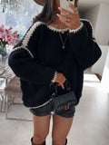 Maglione casual da donna a maniche lunghe Valstrend, pullover morbido e comodo, in tessuto soffice e stile semplice.