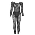 Women's Hollow Jacquard Knitted High Waist Jumpsuit
