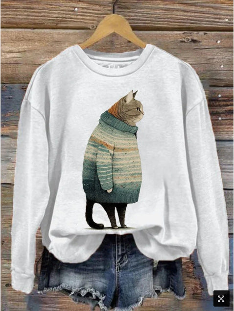 Women's Clothing Fashion Loose 3D Digital Printing Sweater
