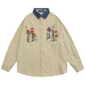 Loose Contrast Color Lapels Shirt Casual Thin Coat