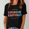 T-shirt donna casual con stampa di lettere, maniche corte e scollo rotondo, marca Valstrend shop, stile semplice e alla moda.