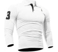 Camicia polo da uomo Valstrend con collo digitale ricamato con cervo, maniche lunghe e design elegante.