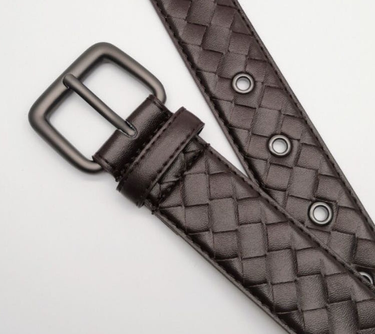 Cintura in pelle bovina con fibbia a ago in rame vintage, stile classico e robusto, design elegante e dettagli artigianali.