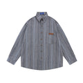 Camicia da lavoro casual in stile giapponese Valstrend, a quadri e righe, maniche lunghe, vestibilità loose, stile retro.
