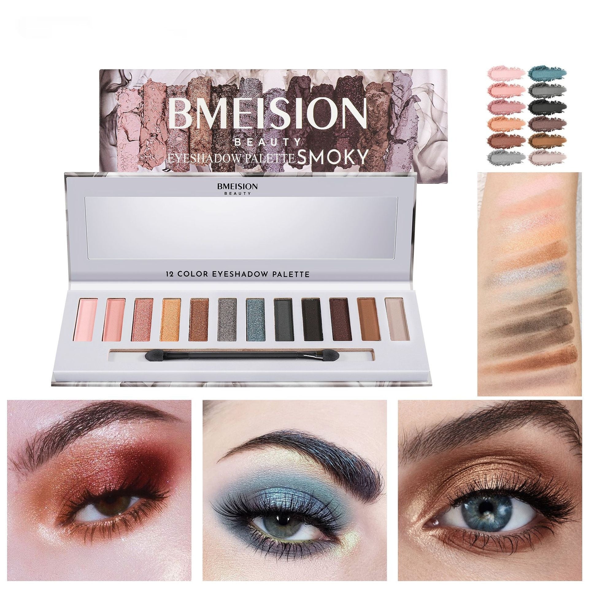 Pennello ombretto Valstrend in tonalità terra, opaco e shimmer, perfetto per look smoky e naturale.