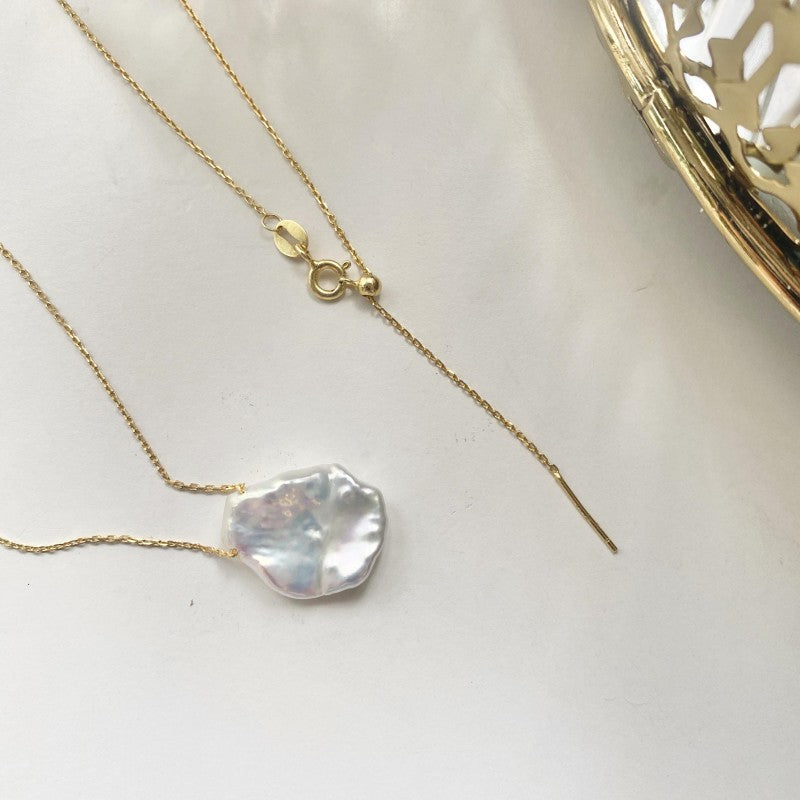Collana Valstrend con perle a forma di petalo, regolabile, stile barocco retrò elegante, naturale e raffinata.