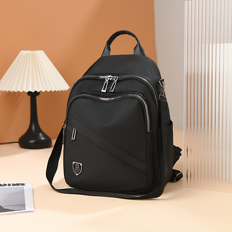 Zaino donna Valstrend in nylon grande capacità, design classico e alla moda, con scomparti multipli e tracolle regolabili.