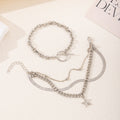 Set di braccialetti femminili in lega con stelle, composto da bracciali eleganti e alla moda, ideale come accessorio raffinato.