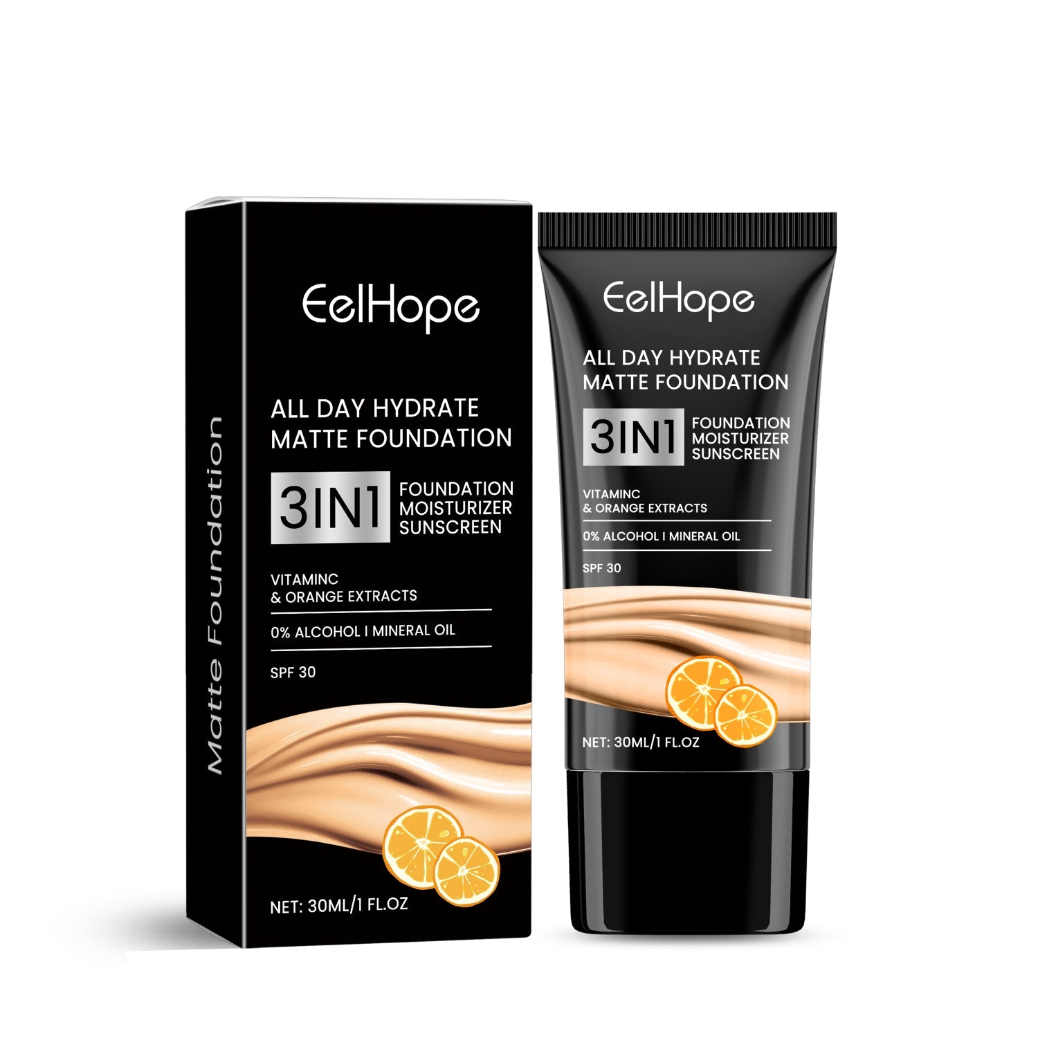 Fondotinta opaco Valstrend, confezione con tubetto di fondazione per un finish matte e coprente, visibile nella confezione.