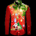 Maglietta da uomo Valstrend con stampa digitale 3D di Babbo Natale hawaiano, stile casual retrò e taglia over size