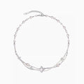 XINGX Series Light Luxury Woven Asterism Necklace High Sense Short Pearl Necklace