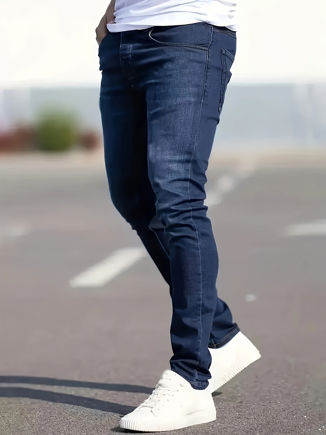 Pantaloni jeans slim fit da uomo Valstrend, design classico, denim versatile per tutte le stagioni, stile casual e moderno