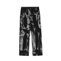 Jeans maschili Valstrend con decorazione a catena, stile tie-dye, strappi e taglio dritto, moda streetwear vintage e casual