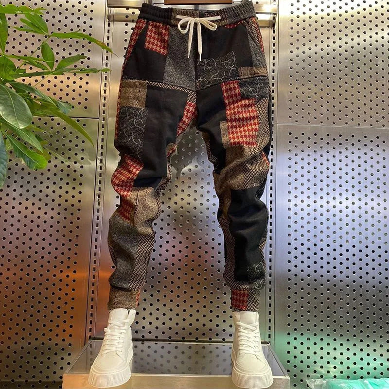 Pantaloni casual da uomo Valstrend, estate, slim fit, con sei tasche, patchwork, stile coreano e design alla moda.