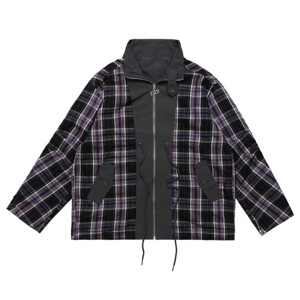 Fashion Double-sided Plaid Jacket Coat For Men