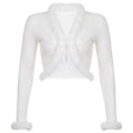 Cardigan corto femminile in pelliccia con collo in pelliccia, stile moda calda e trendy di Valstrend.
