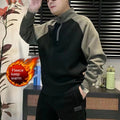 Men's Brushed Hoody Half Zipped Stand Collar Top