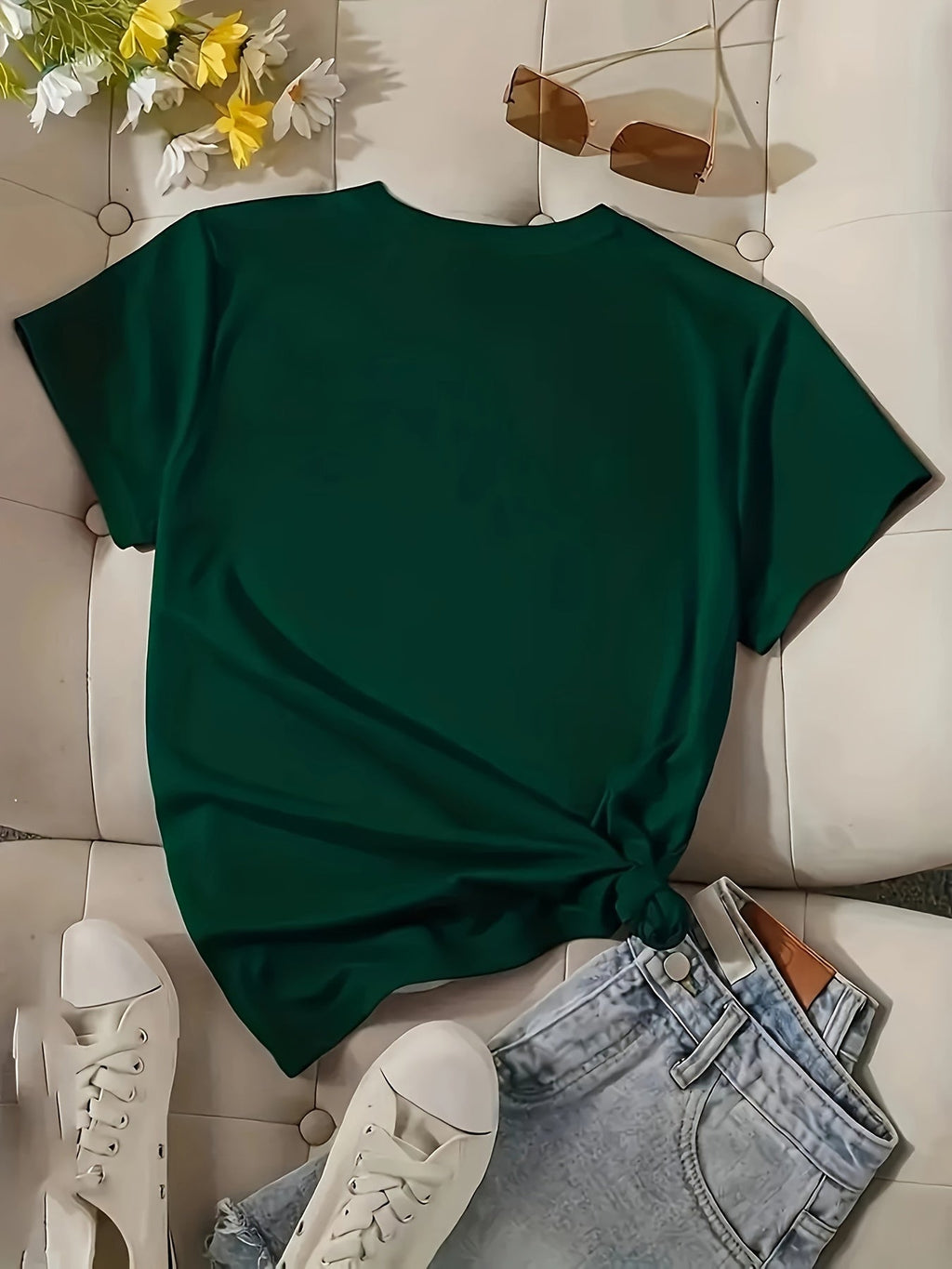T-shirt casual con stampa di civetta cartone animato, maniche corte, scollo rotondo, per donna primavera ed estate, marca Valstrend.