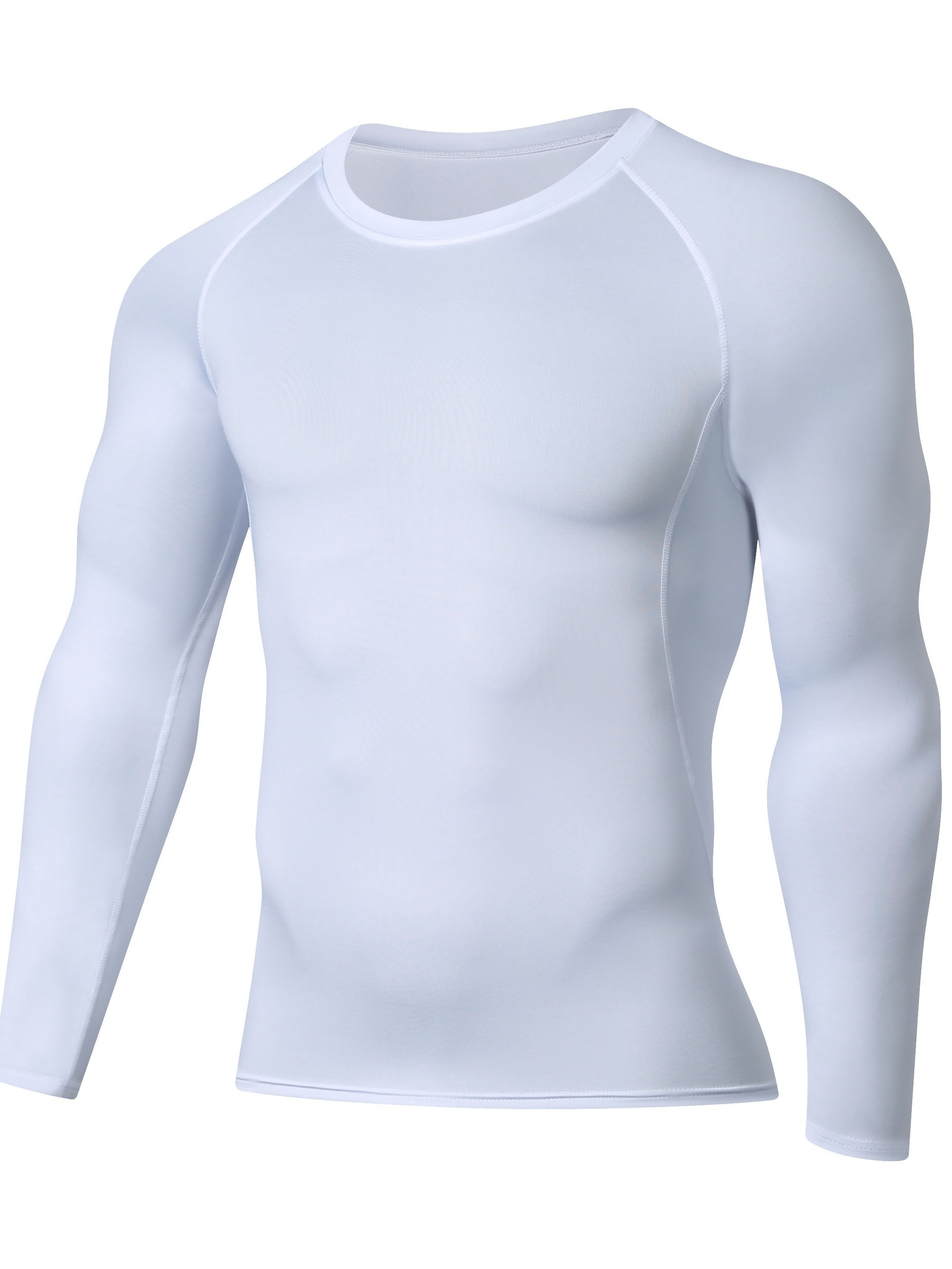 Maglietta a maniche lunghe da uomo Valstrend, compressione atletica, traspirante, asciugatura rapida, abbigliamento sportivo per corsa e palestra