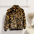 Maglione corto in pelliccia artificiale verde invernale con stampa leopardo, donna, marchio Valstrend shop.