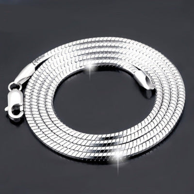 Collana in argento placcato in platino Valstrend con catena collarino giapponese per uomo e donna, moda coreana, stile elegante.