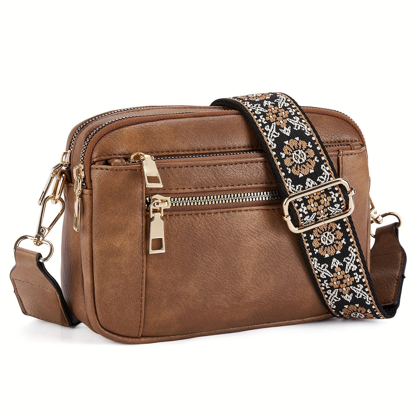 Borsa a tracolla vegana bianca Valstrend, elegante, con tracolla regolabile e chiusura a zip, ideale per donne.