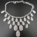 Set di collana e orecchini con diamanti Valstrend, perfetto per matrimonio, sera e cerimonie, elegante gioielleria da sposa