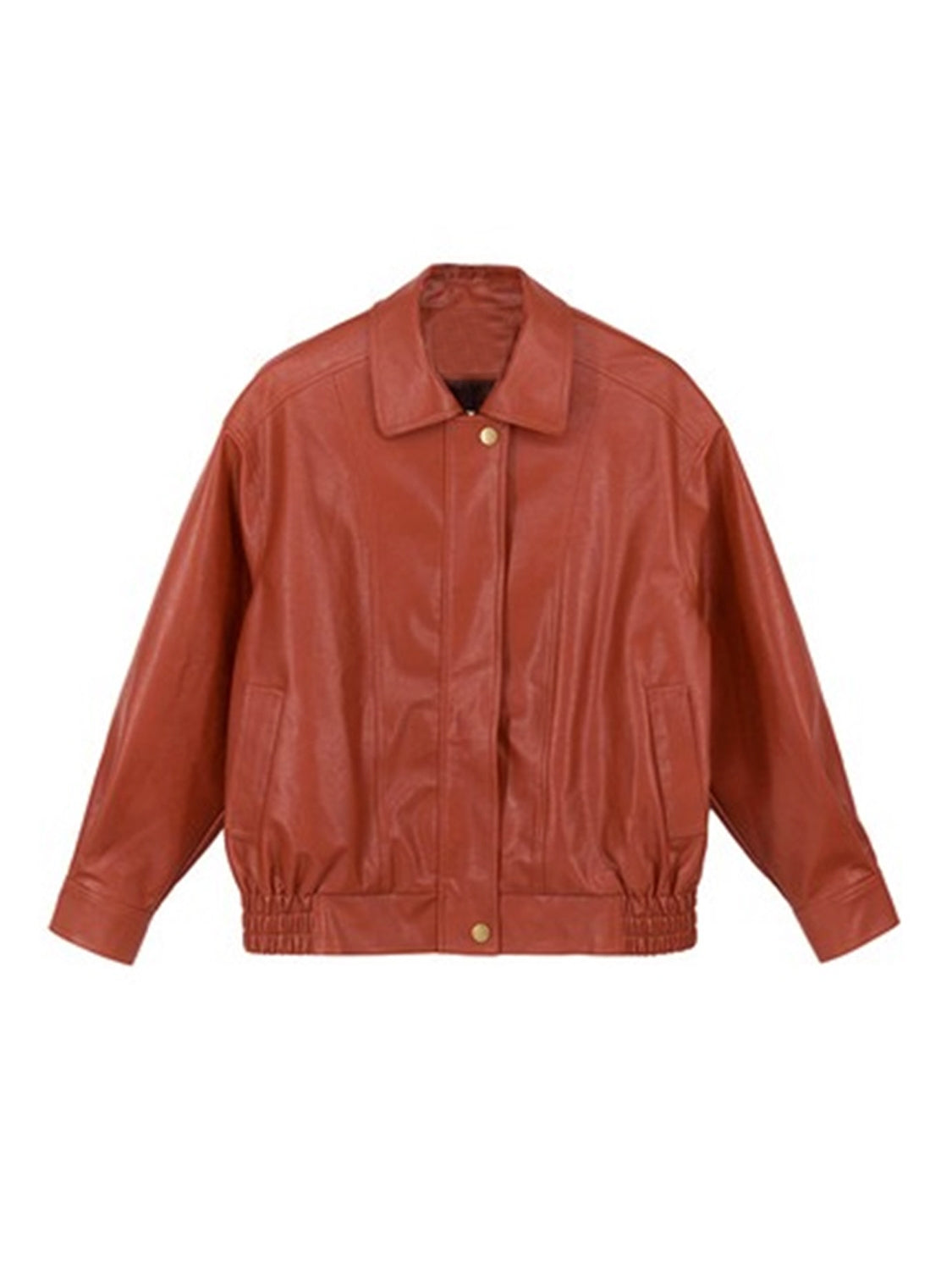 Giacca corta larga in ecopelle rossa per donna, stile casual e moderno, di Valstrend Shop.