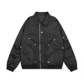 Loose Design Pocket Solid Color Polo Collar Coat