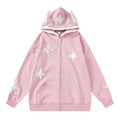 XINGX Wings Cardigan Velvet Padded Hooded Sweatshirt