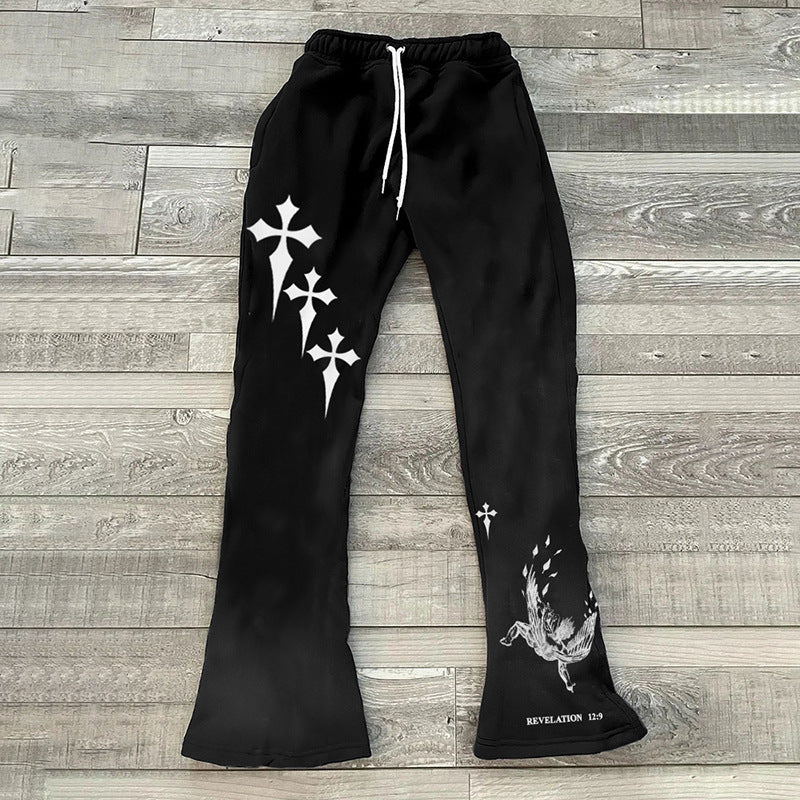 3D Printing Fashion Loose Casual Bell-bottom Pants