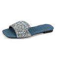 Square Toe Flat Bottom Rhinestone Casual
