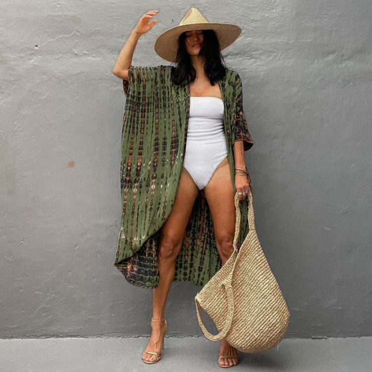 Costume da bagno donna Valstrend, tuta intera da spiaggia, protezione solare, look da vacanza con blusa bikini estiva.