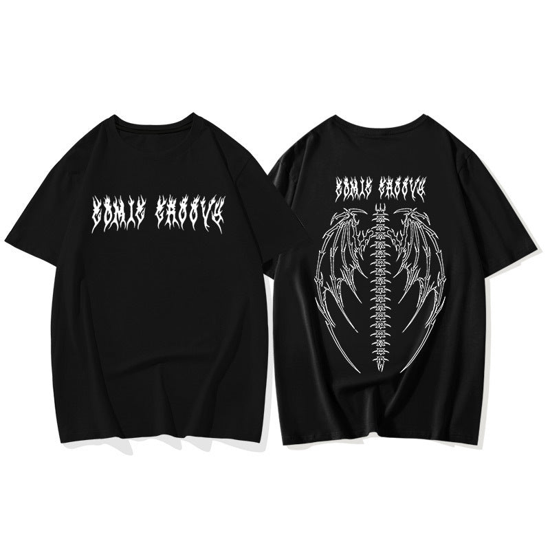 T-shirt da donna Valstrend con motivo a croce, maniche corte, collo rotondo e vestibilità ampia, ideale per coppie.