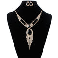 Set di gioielli da sposa Valstrend con collana e orecchini con pendenti di diamanti colorati e micro wedding.