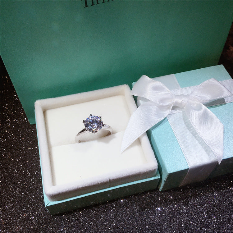 Anello da donna in argento sterling S925 con solitario di diamante da 1,23 carati, perfetto per matrimonio e fidanzamento.