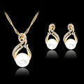Set di collana e orecchini in perle Valstrend con dettagli eleganti per matrimonio e cena, raffinato accessorio da sposa.
