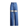 Jeans larghi da donna Valstrend con perline di diamanti, stile alla moda e tessuto colorato, visibili in questa immagine.
