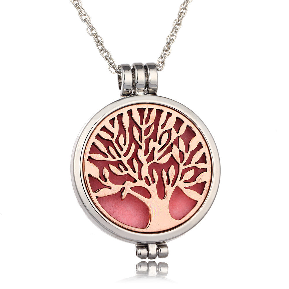 Collana aromaterapia Valstrend con scatola a forma di albero luminoso, compatibile con fragranze divergenti, elegante e originale.