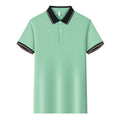 Color Stitching Turnover Neck Short-sleeved Shirt Workwear