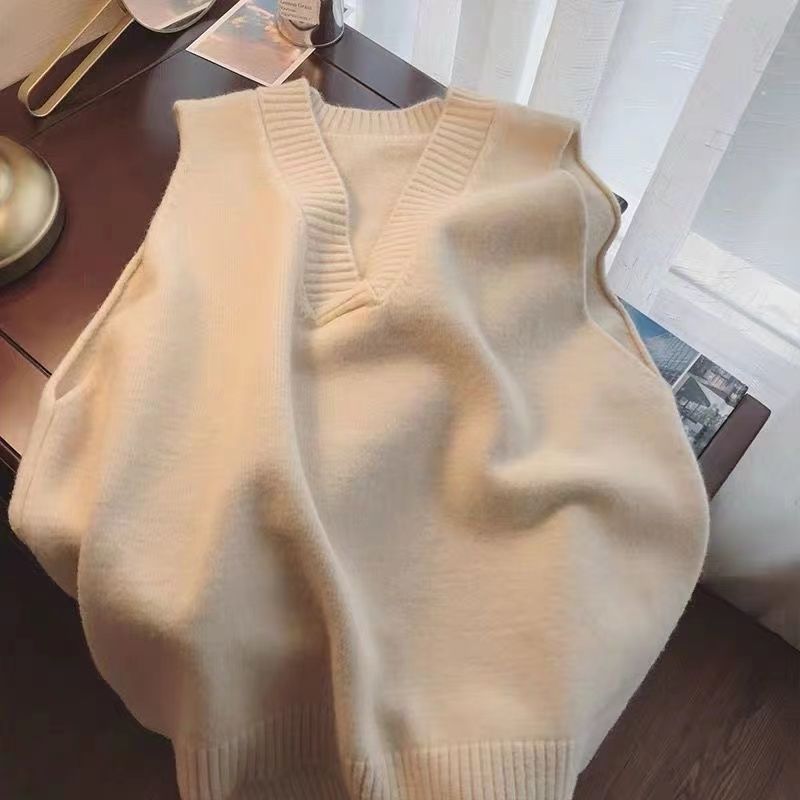 Maglia senza maniche Valstrend donna, maglione con collo a V, vest, maglieria estiva in maglia sottile e morbida.
