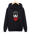 Felpa con cappuccio da uomo Valstrend con collo rotondo e stampa panda volante, tessuto morbido e stile casual.