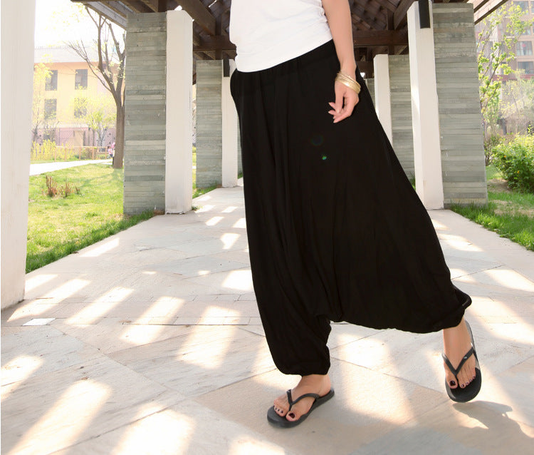 Ethnic Style Casual Yoga Dance Lantern Flying Squirrel Modal Wide Leg Pants