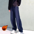 Fleece-lined Thick Track Pants Women's Wide-leg Pants