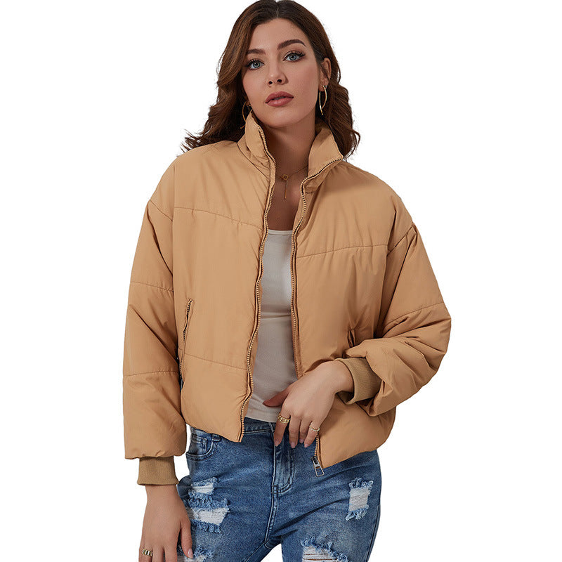 Cappotto corto casual in tinta unita per donna, caldo e adatto a ogni abbigliamento, di marca Valstrend shop.