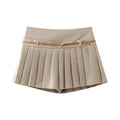 Pantaloni a gonna plissettata sottile da donna di stile versatile Valstrend, con cintura decorativa e design alla moda