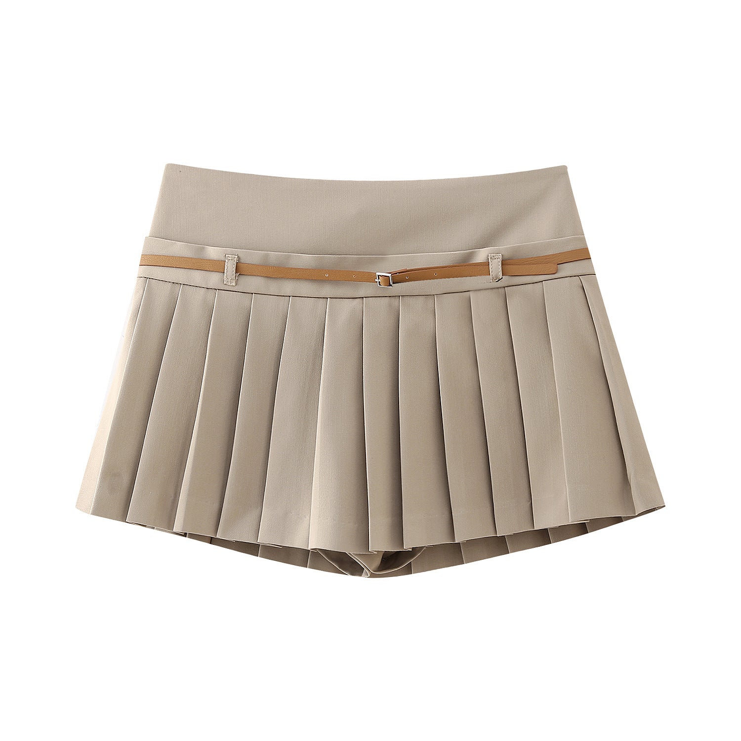 Pantaloni a gonna plissettata sottile da donna di stile versatile Valstrend, con cintura decorativa e design alla moda