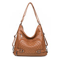 Zaino donna grande capacità in stile retrò a spalla e tracolla, Valstrend shop, in pelle con tasche multiple e design elegante