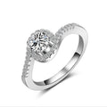 Simulazione di pietra preziosa con placcatura in argento platinum e design intrecciato micro impregnato, marca Valstrend shop